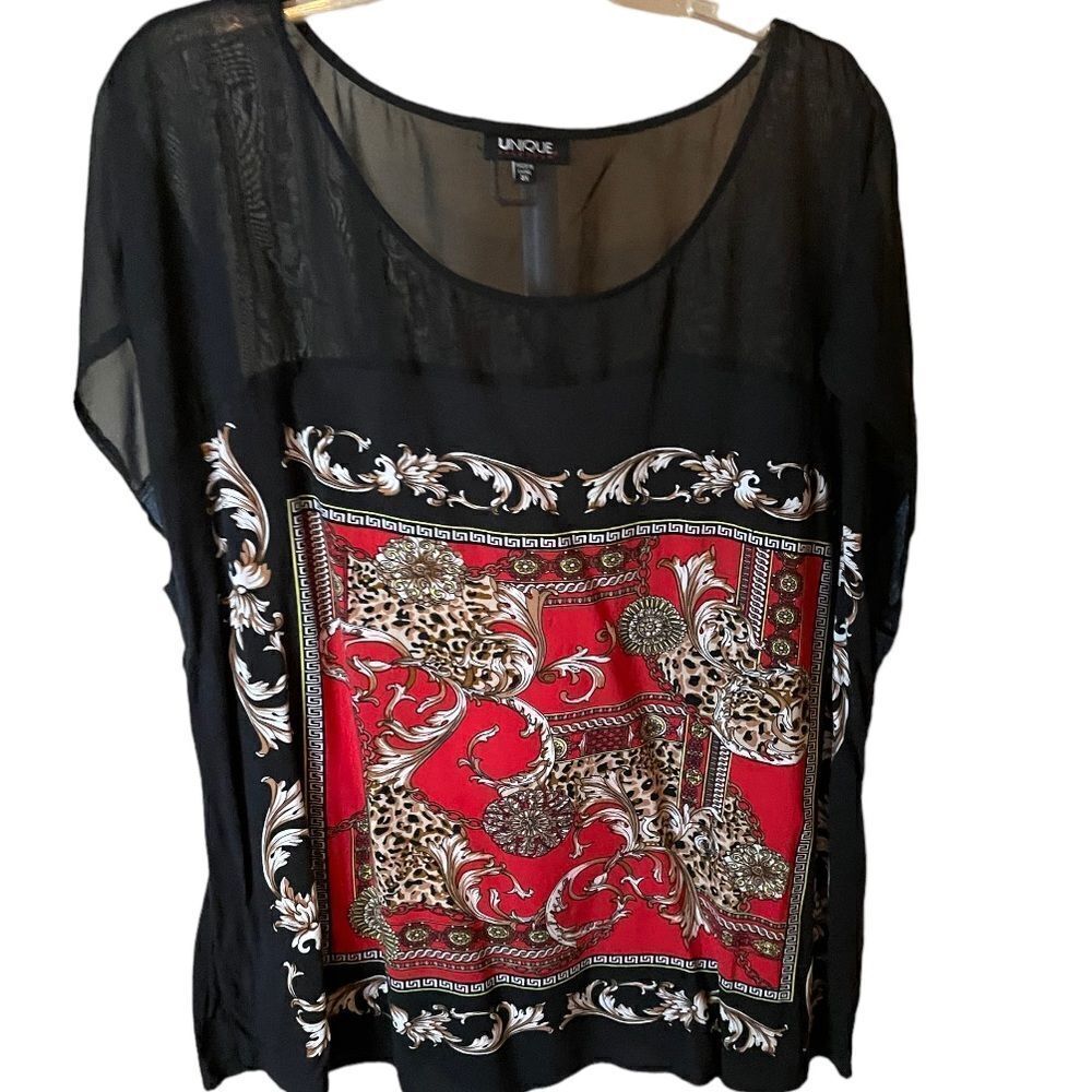 ❗️❗️ 3 FOR 30 BUNDLE ❗️❗️Nique Women's Black and Red Top